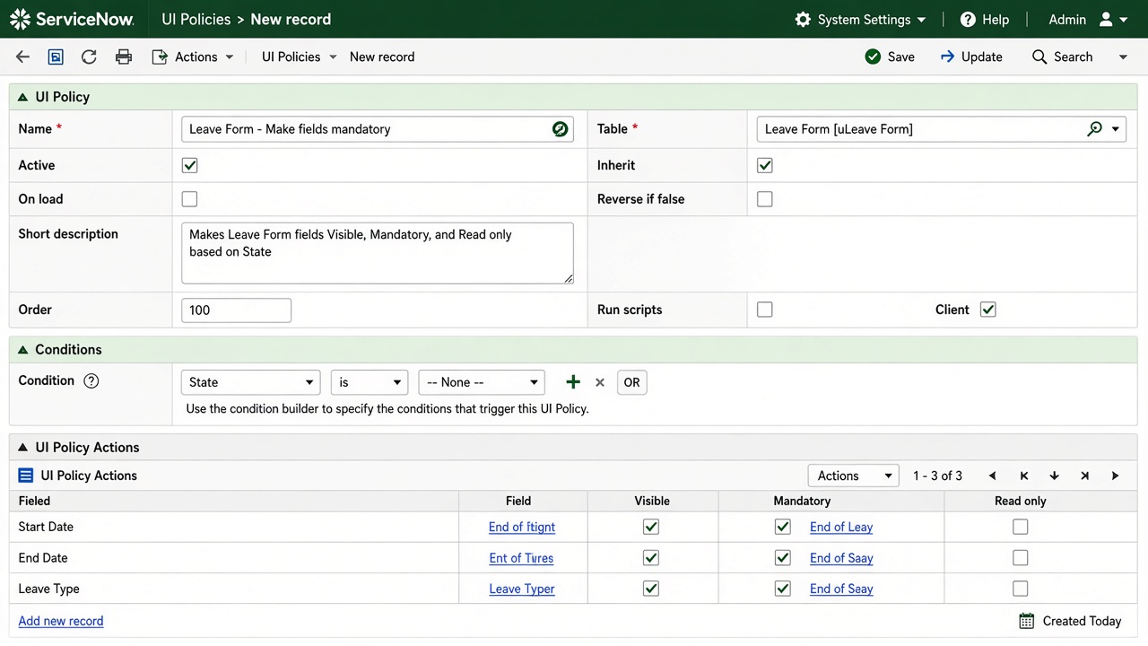 UI Policy — New